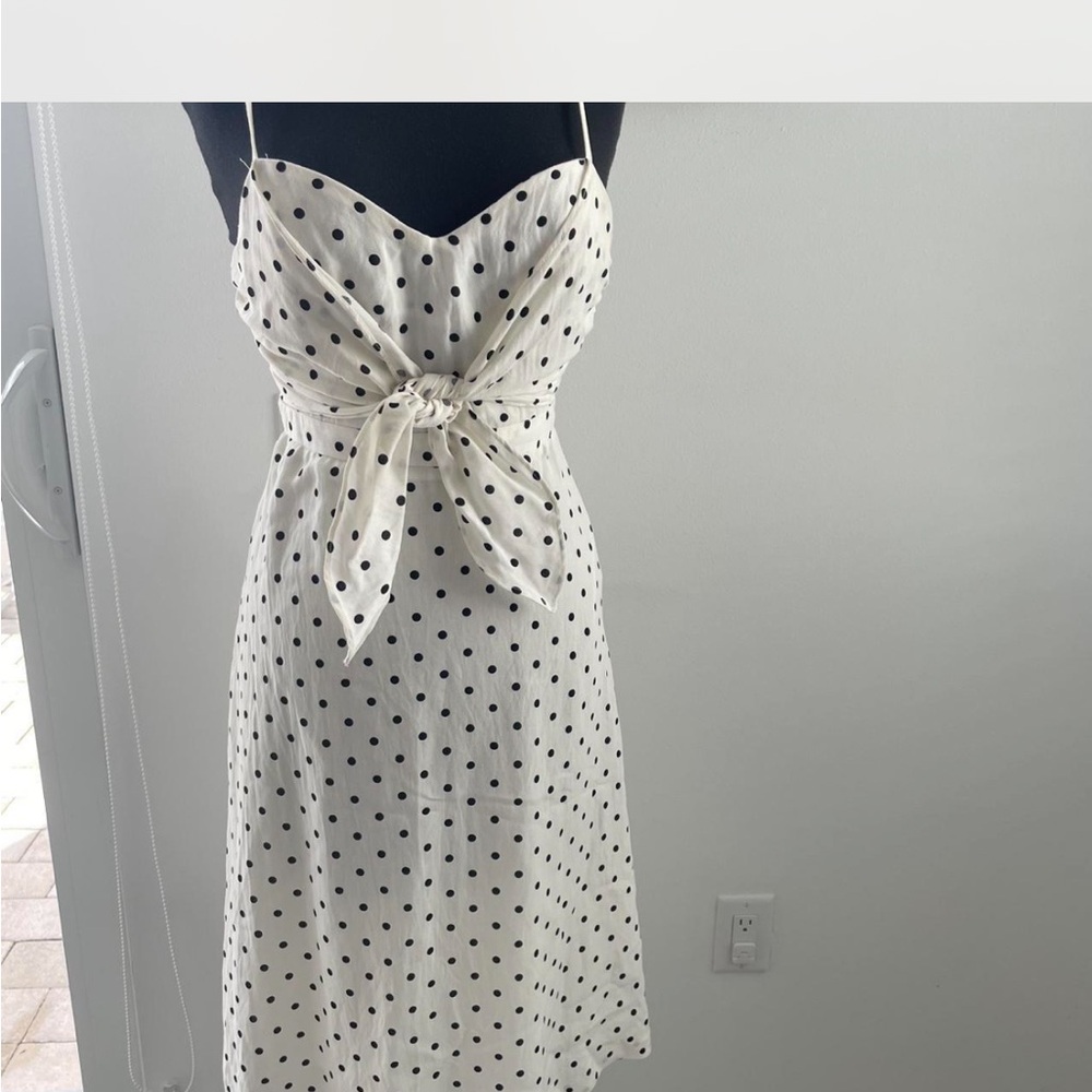 Lush Strapless Black and White Polka Dot Dress